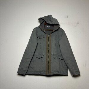 Earthbound Trading Co Coat Jacket Women S Green Utility Full Zip Outerwear Warm